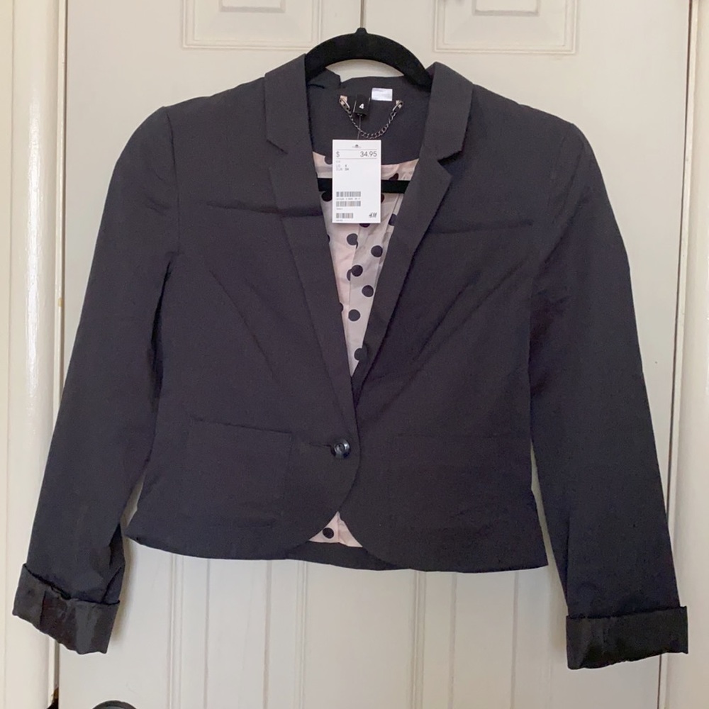 H&M Divided Navy Blue Blazer, Size 4